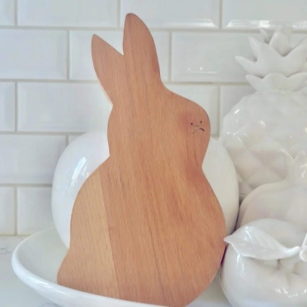Crate&Barrel Wooden Easter Bunny Trivet